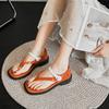 2025 Summer New Flat Bottom Buckle Strap Women's Sandals Casual Versatile Comfort Pinch Toe Concise Beach Sandals Women