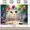 2D Graduation Celebration Tapestry, Colorful Balloons & Confetti Home Decor