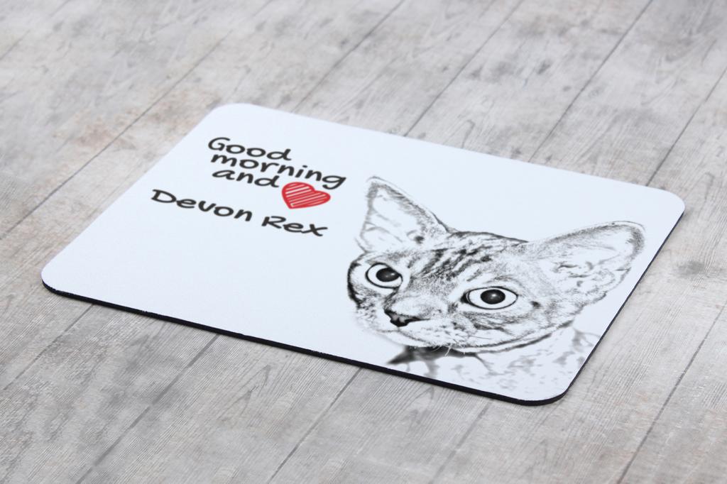 Devon Rex - Mouse Pad with Print, Personalized Cat Pad, Unique Gadget for an Office Worker from the Art-Dog Brand