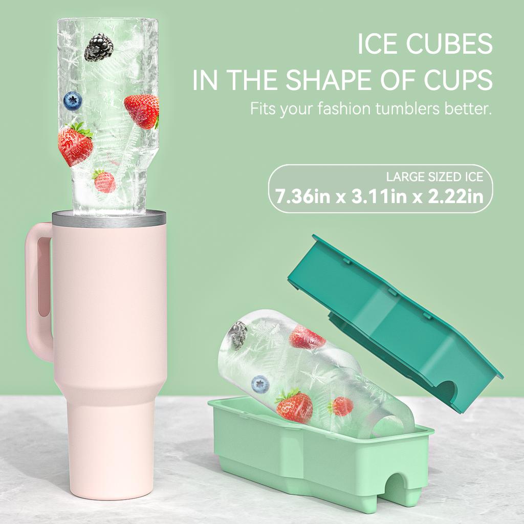 1pcs Silicone Large Ice Cube Molds with Lids For 40oz Tumbler Cup Cylinder Ice Cube Trays Summer Necessary Kitchen Make Mould