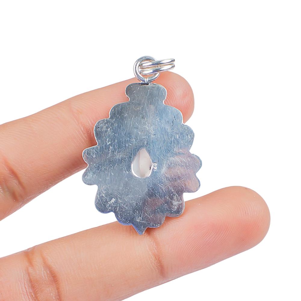 Natural Dendritic Opal Gemstone 925 Sterling Silver White Stone Jewelry Handmade Pendant 1.55" PP-25-24