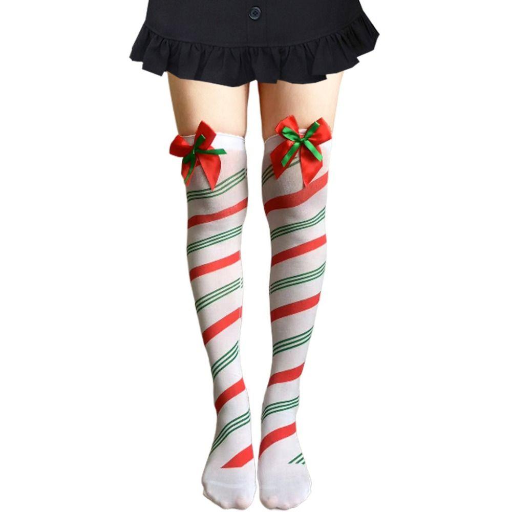 Costume Accessory Knee-High Warm Stocking Colorful Striped Leg Warmer High Socks