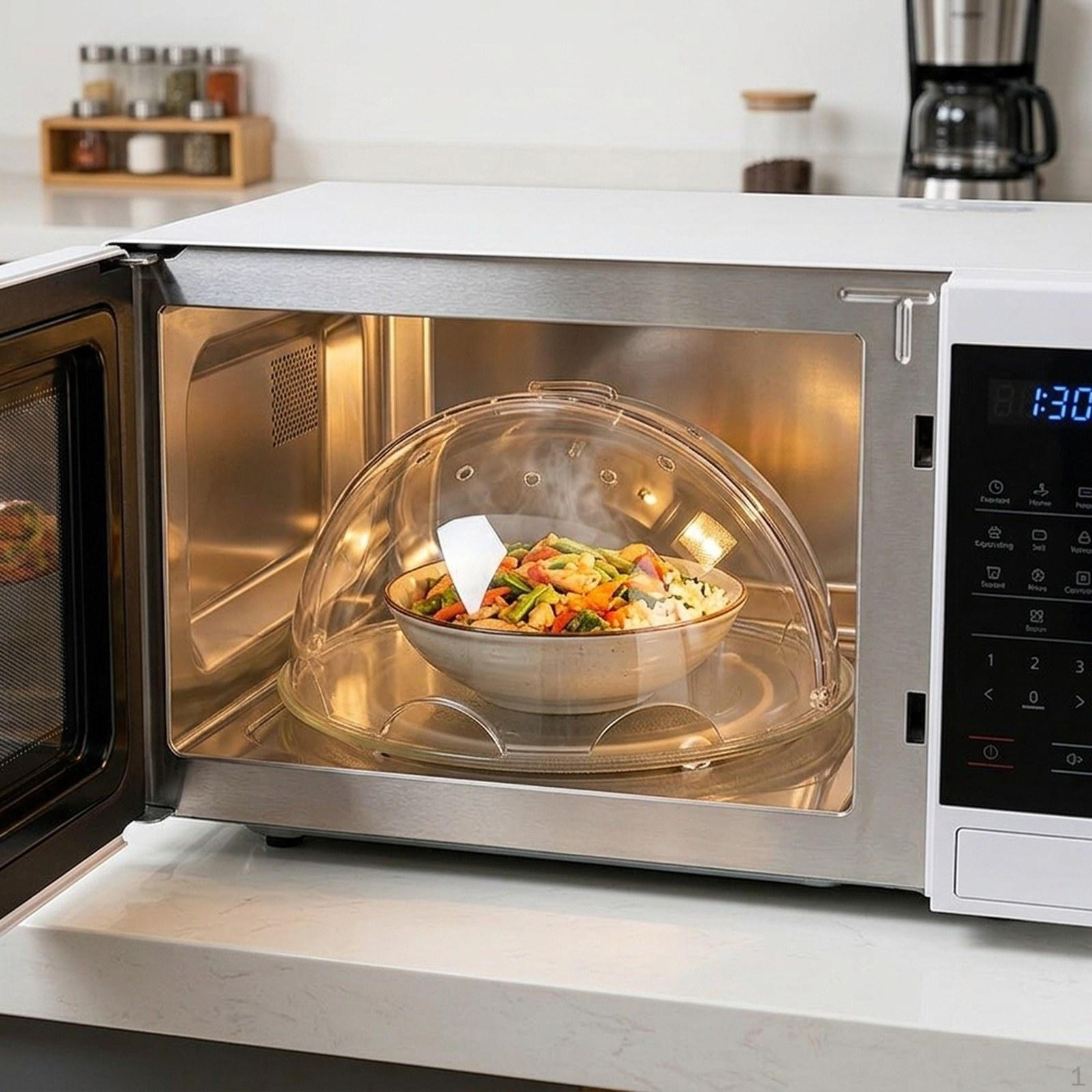 Microwave Splatter Cover, with Steam Vent Reusable Food Cooking Preservation Cover Dish Lid
