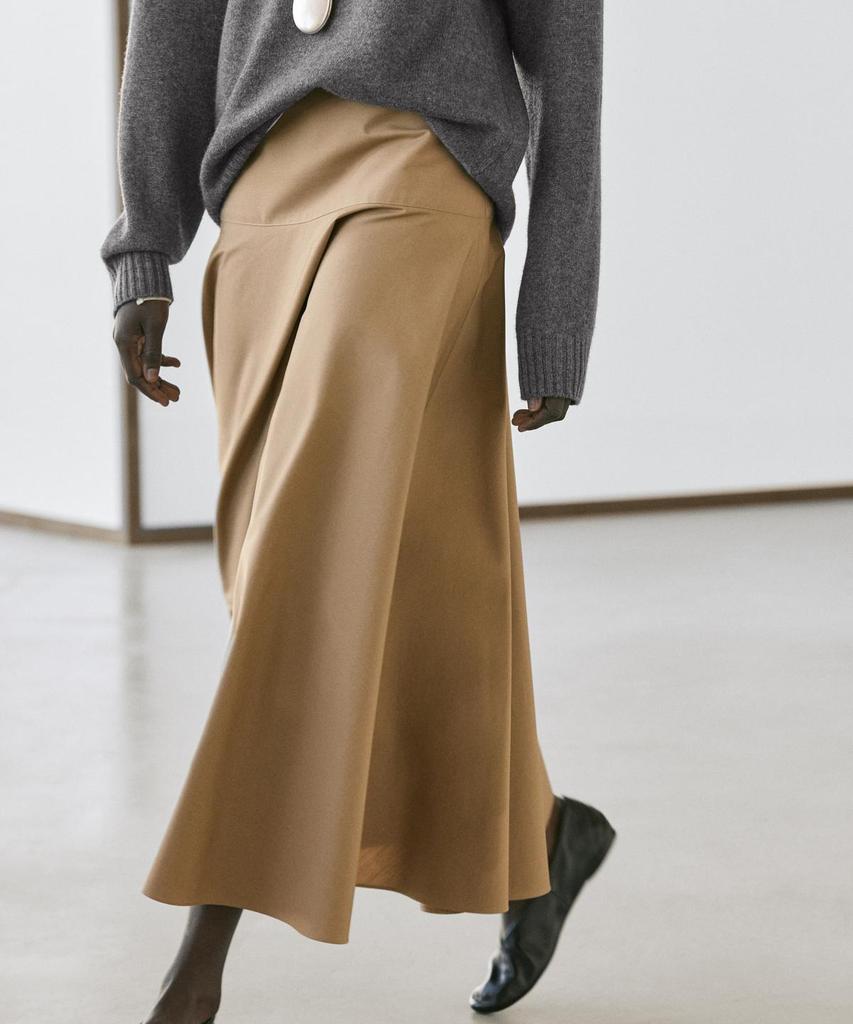 Masimodutti Yoke Detail Flounced Midi Skirt