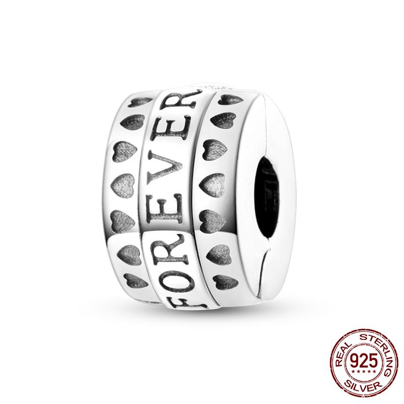 925 Silver Clasp CZ Pave Daisy Beads Stopper Clip Fit Original Bracelet Jewelry 1