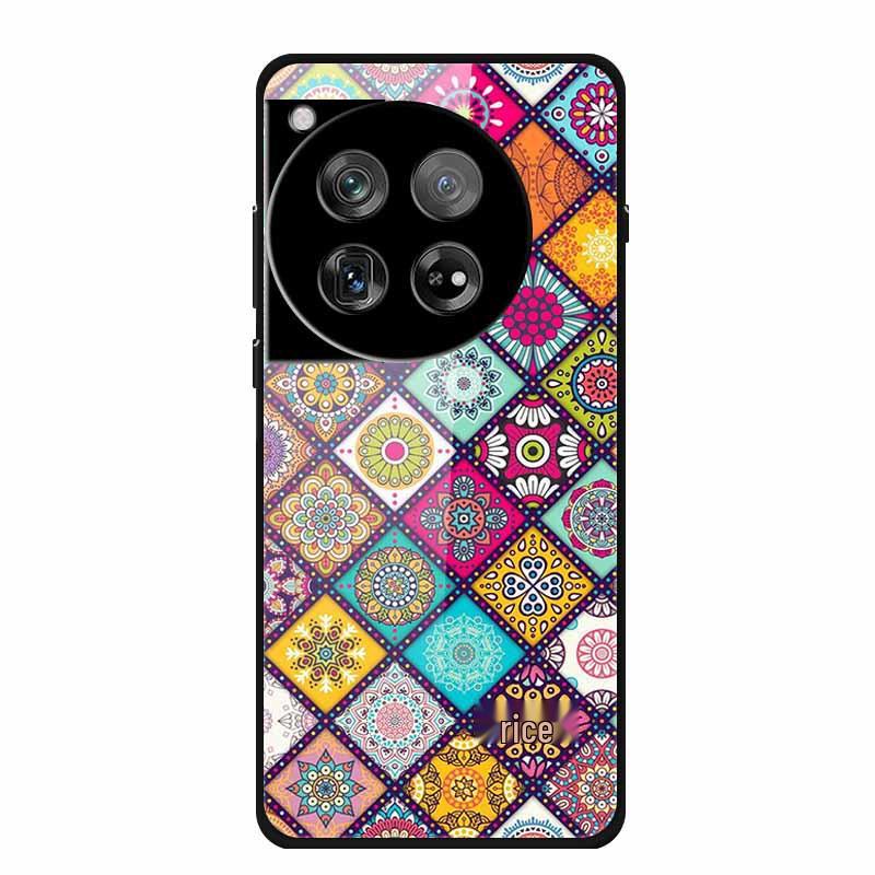 OnePlus 12 Case Tempered Glass Customized Colorful Golden Fruit Design