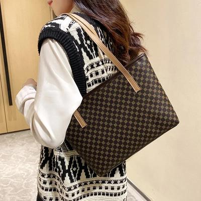 Stylish Crocodile Pattern Pu Underarm Bag Versatile Women Small Tote Bags Fashionable Leopard Handbag Chic Quilted Shoulder Bag