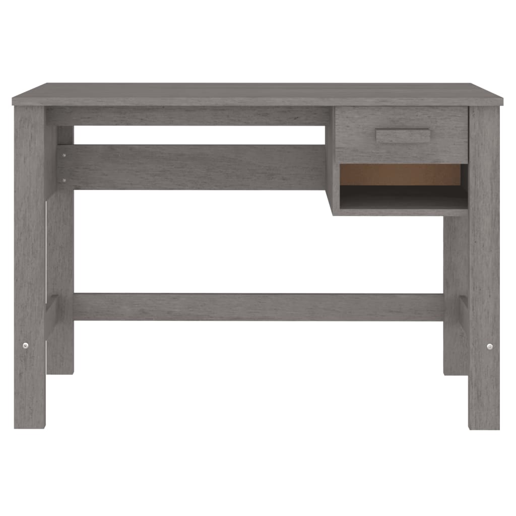 HAMAR Desk Light Grey 110 X 40 X 75 Cm Solid Pine Wood