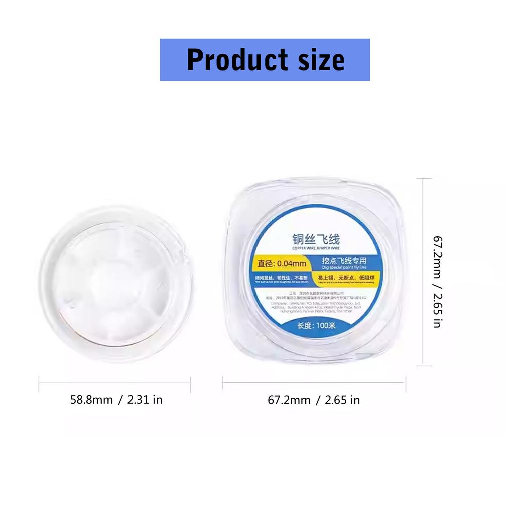 Fine Copper Wire Jumper 0.04mm Suitable for Soldering Phone and Tablet Motherboards Short Term CPU Chip Repair Solution