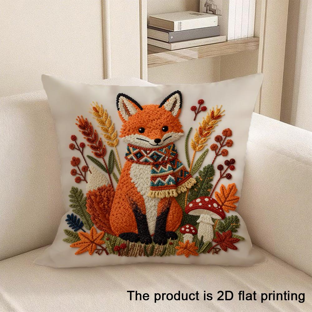 1Pc Adorable 2D Flat Printed Pet And Animal Patterned Pillowcases Sofa Cushion Cover Home Bedroom Room Decoration