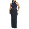 Nike Costume da bagno intero senza maniche X Jacquemus Color Block Comodo Traspirante Donna costume da bagno Blu Scuro HF7810-475