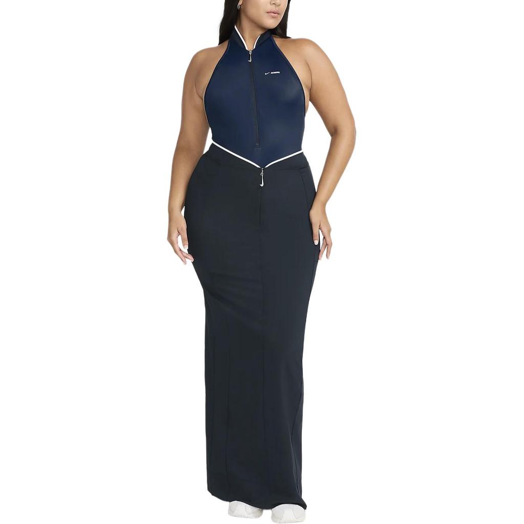 Nike Costume da bagno intero senza maniche X Jacquemus Color Block Comodo Traspirante Donna costume da bagno Blu Scuro HF7810-475