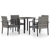 VidaXL Ensemble de Salle à Manger de Jardin 5 pcs Mobilier à Dîner Table et Chaises de Patio Salon de Jardin Terrasse 3065712
