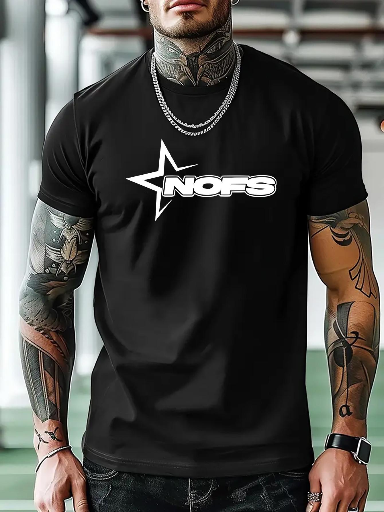 

Light Blue Graphic Print T-shirt - Bold NOFS Star Design XXXXL