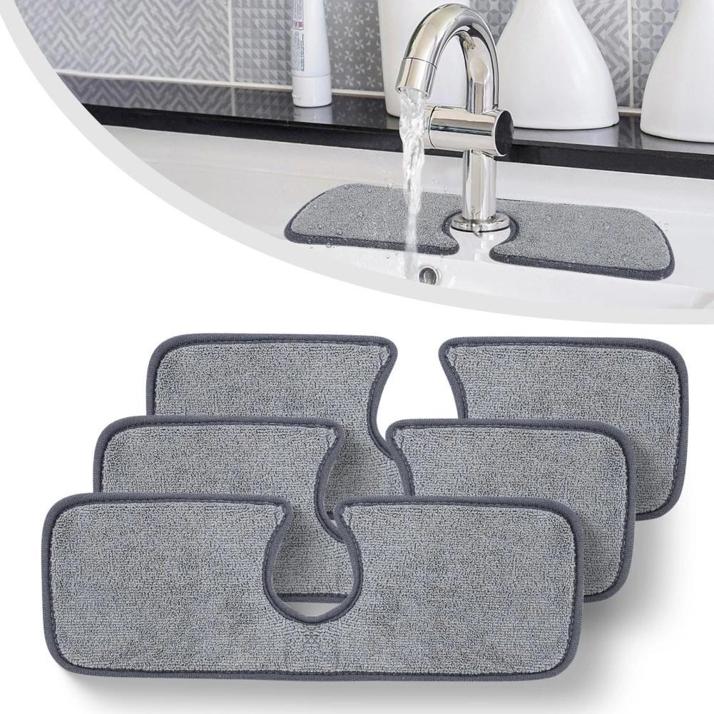 1Pc Kitchen Faucet Absorbent Mat Sink Splash Guard Microfiber Faucet Splash Catcher Countertop Protector for Kitchen Bathroom LS
