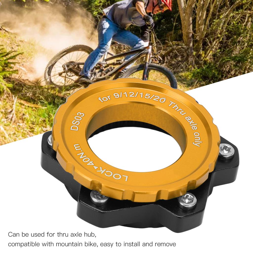 MEIJUN Centerlock To 6 Bolt Fitting Adapter Lockring Aluminium Alloy Axle Hub Adapter for Thru Axle HubGold