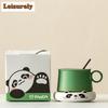 Cat Panda Ceramic Mug Tea Bowl With Saucer Kit  Couple Breakfase Oat Milk Cup With Spoon Set Christmas Valentine's Day Gift Mug