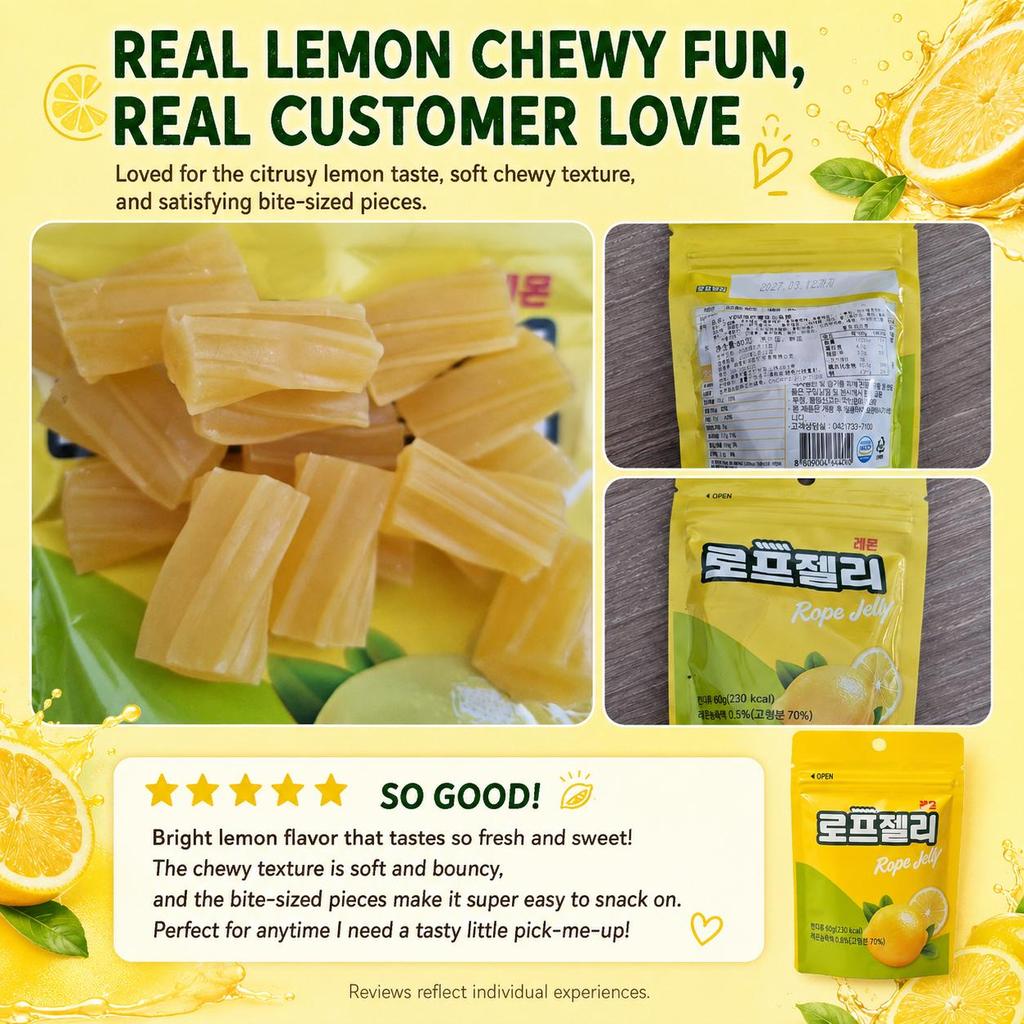 YEM Lemon Flavored Long Strip Candy 60g