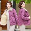 Women's Clothing Fleece Warm Low-fleece Cotton Jacket Simple Commuting Fur Collar Middle-aged Autumn and Winter Cotton-padded Clothes