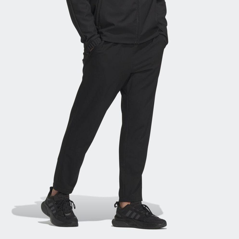 Adidas Solid Logo Three Stripes Knitted Sports Pants Men Bottoms Black IK7349