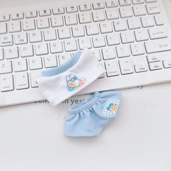 Puppenkleidungsset T-Shirt und Shorts für 17cm La Bubu Puppen Handgemachtes Stilvolles Outfit Puppenkleidung Geschenk für Puppensammler