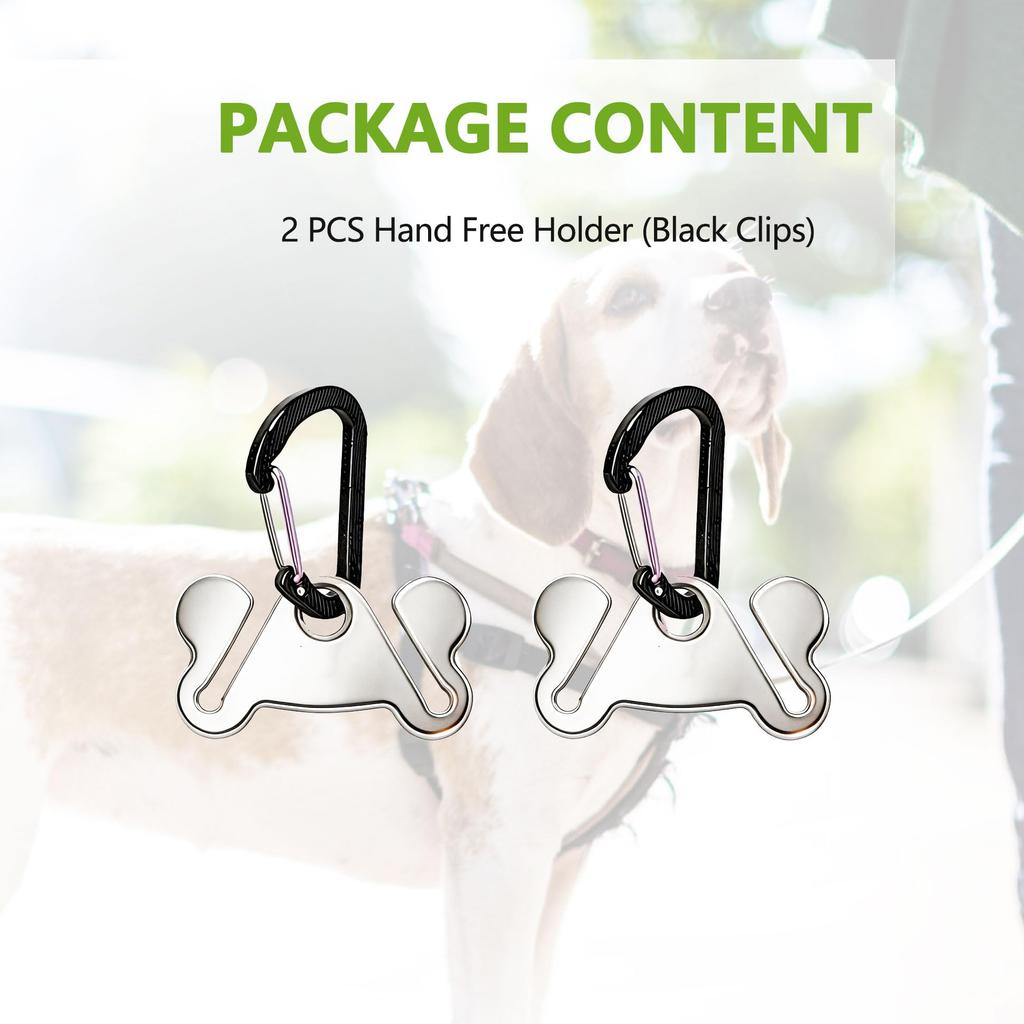 Hilihali Dog Poop Bag Set of Garbage Bag Dog Poop Bag Metal Holder Holder, 2, Holder, Carrier, Hands-Free Holder,