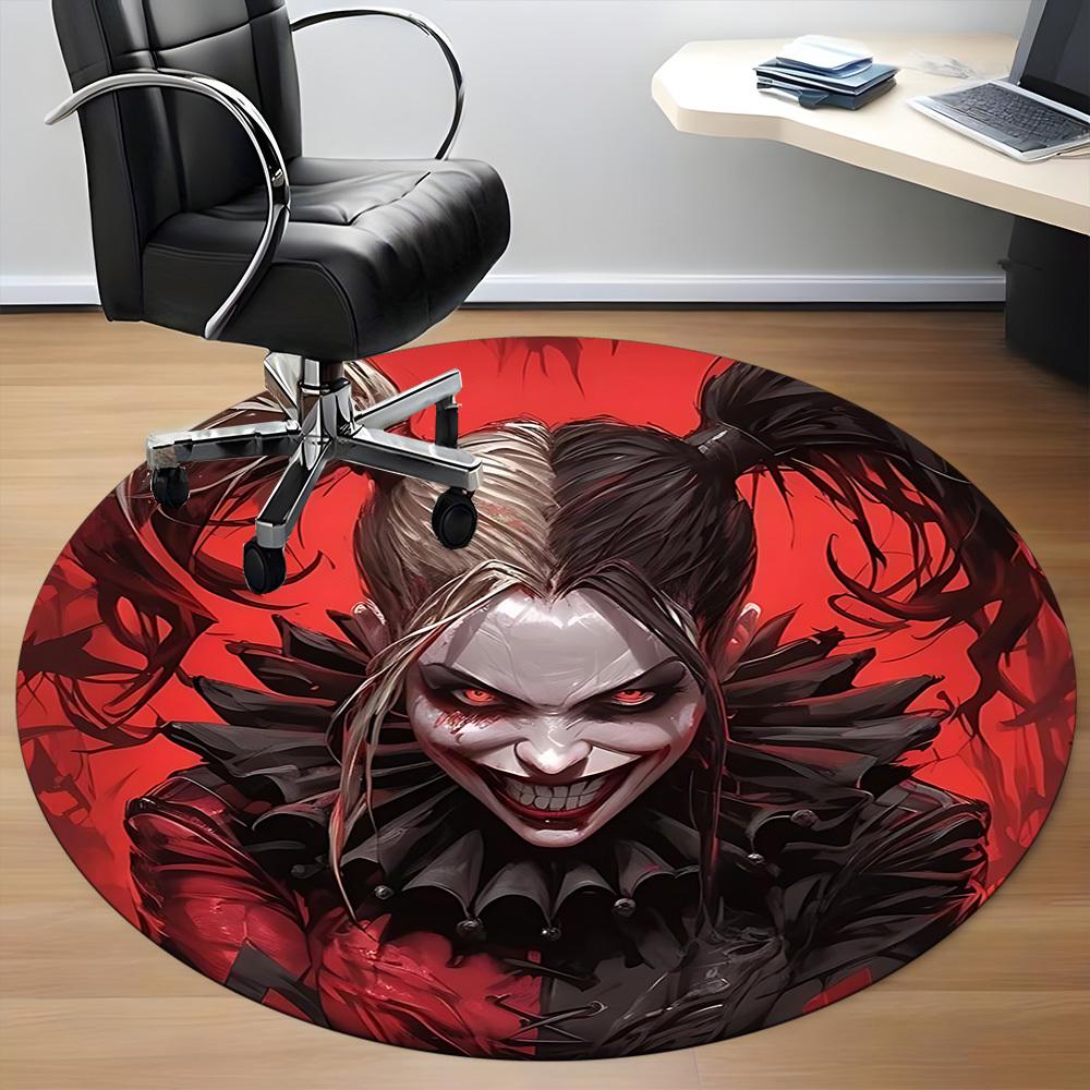 1pz Tappeto Rotondo Joker Clown per Ufficio, Sotto Sedie da Ufficio Camera da Letto Soggiorno Decorazione per la Casa, Decorazione Stanza, Disponibile in Varie Misure