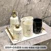 6-piece Bathroom Supplies Ceramic Marble Mug Emulsion Bottle Toothbrush Holder Storage Tray Bathroom Decoration Accessories