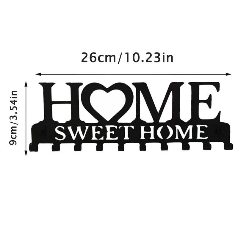 HOME Metall Wandhaken mit Buchstaben - Kreativer Eisenkunst Schlüssel- und Handtuchhalter