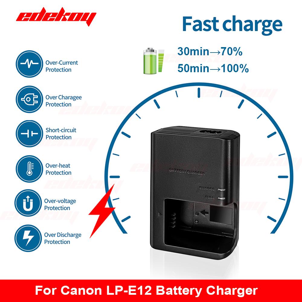 LC-E12E LCE12 Battery Charger for Canon LP-E12 LPE12 EOS-M EOS M EOS M200 M50 M50II M10 M100 100D Rebel SL1 Kiss X7 Camera