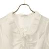unused NARACAMICIE Striped Pattern Long sleeve Frill blouse white Tagged Women Used