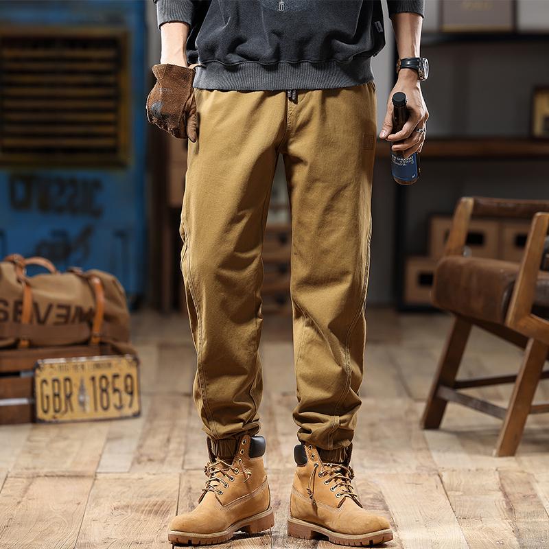 2025 Men's American Retro Harem Overalls - Thickened Spring/Autumn Casual Pants
