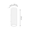 Kinkiet Ścienny Nowoczesny Biały Karbowana Tuba 20 Cm Góra Dół Do Salonu Przedpokoju 2Xgu10 10W Karbon Sollux Lighting