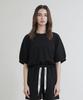 Reina Mora Recycled Crop Half Sweatshirt Black