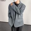 INCERUN Autumn Men Notched Lapel Long Sleeve Suede Blazer Casual Loose Coats