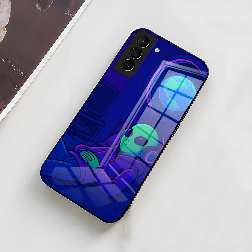 Funny Space UFO Alien Thing Phone Case For Samsung A56 A36 A26 A16 A15 A25 A35 A55 A14 A34 A24 A54 Glass Case