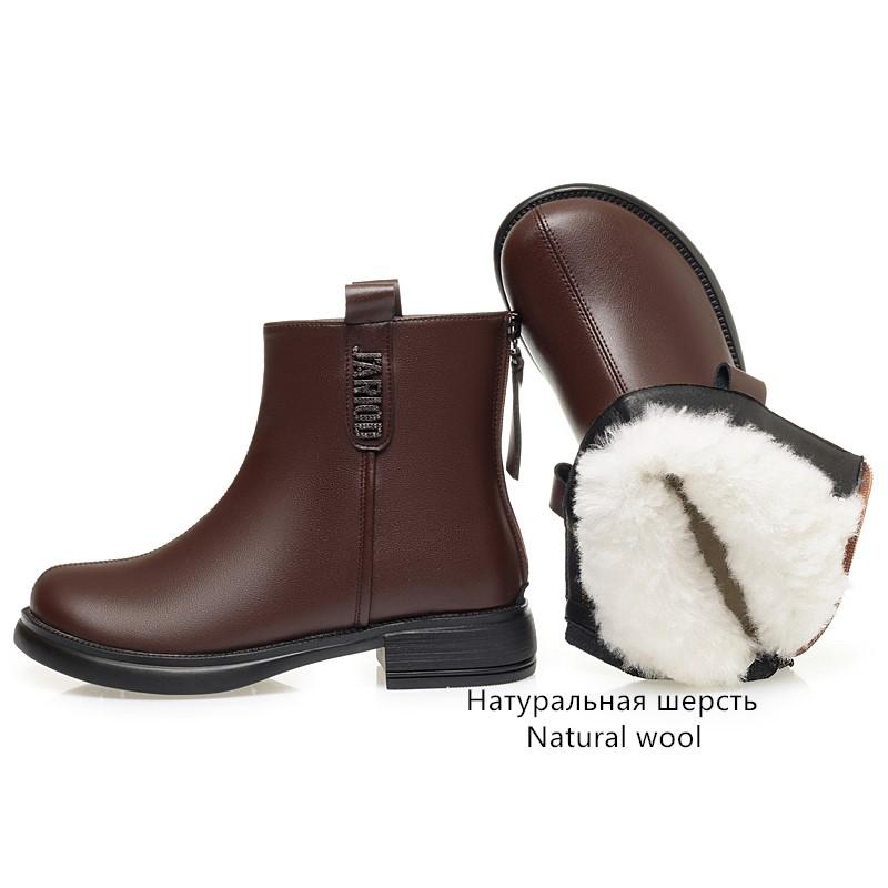 Fashion AIYUQI Women Winter Boots Genuine Leather 2025 New Natural Wool Warm Women Snow Boots Casual Round Toe Women Fashion Booties