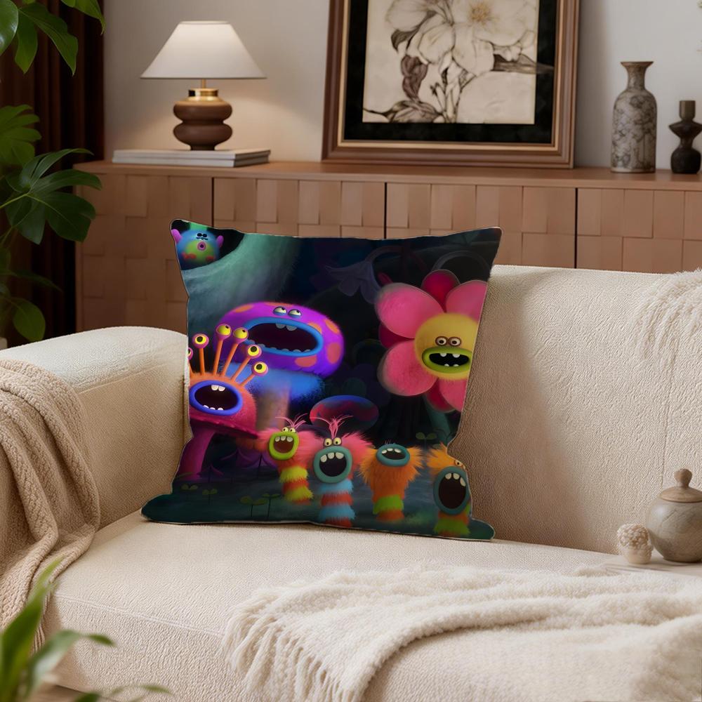 Kids Trolls Cushion Cover Cushion Cover Set 4Pcs 50x50 45x45 40x40 Pillowcase Decorative Sofa Home Decor