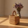 Rattan Desktop Storage Basket Divided for Bathroom Counter