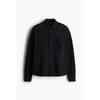 H M Regular Fit Waffle Textured sHirt Navy Blue