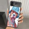 Pit Bull Pet Dog Pitbull Hard PC Phone Case For Samsung Galaxy Z Flip 7 6 5 4 3 Black ZFlip7 ZFlip6 Flip5 Flip4 Flip3 5G Print C