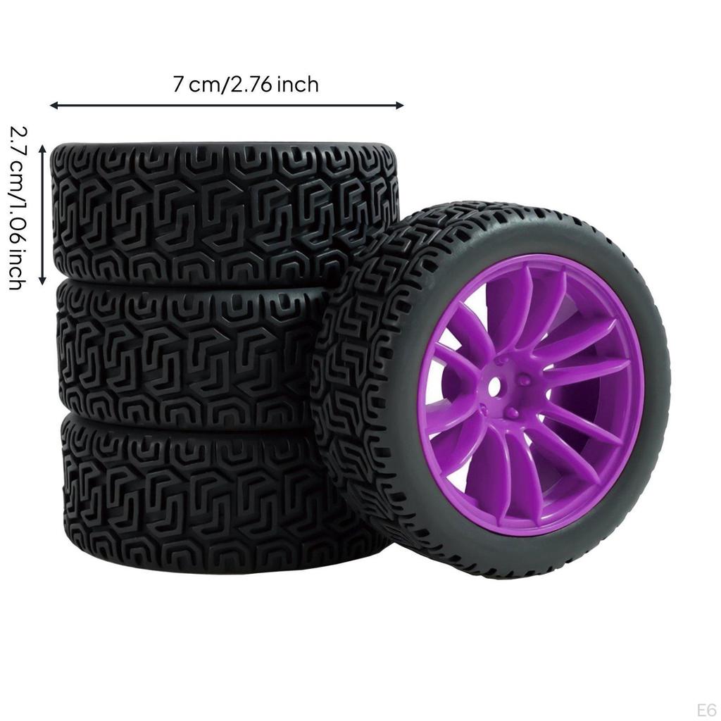 Maze Pattern Tire High Traction 1/10 Scale Rally Car Wheel Set Rubber Tires for Track