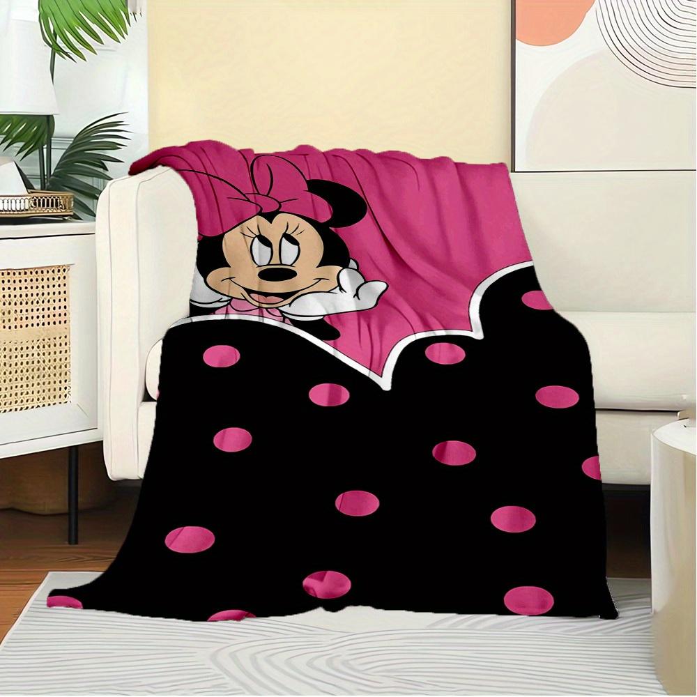 1pc Velvet Pink Polka Dot Minnie Mouse Bedding Throw Blanket Sofa Cover Gift Home Decoration 3D