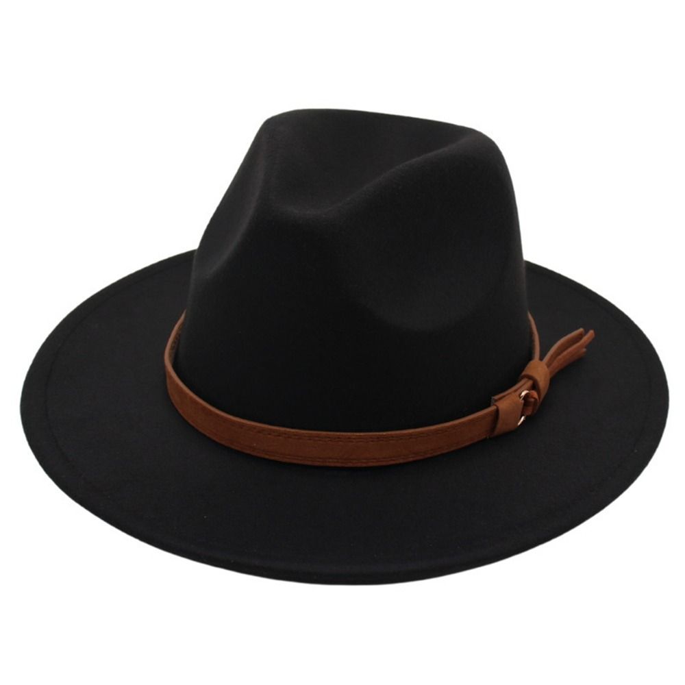 Felt Top Hat Tibetan Style Jazz Fedora Hats New Roll Brim Cowgirl Cap Outdoor Riding