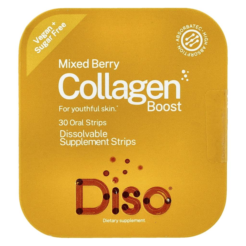 Diso, Collagen Booster, Mixed Berry, Oral Strips, 30 Count