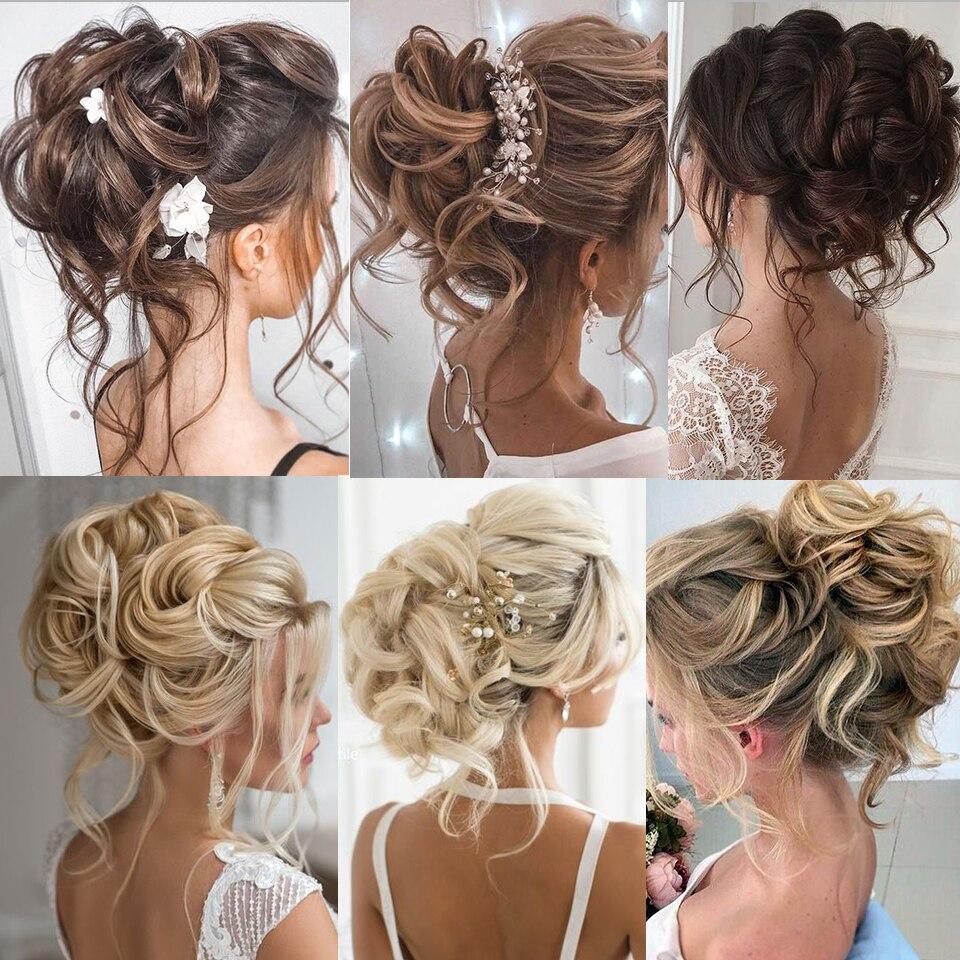 LUPU Synthetic Messy Curly Claw Clip In Hair Extension Chignon Donut Roller Hairpiece For Women Heat Resistant Fake Hair Bun