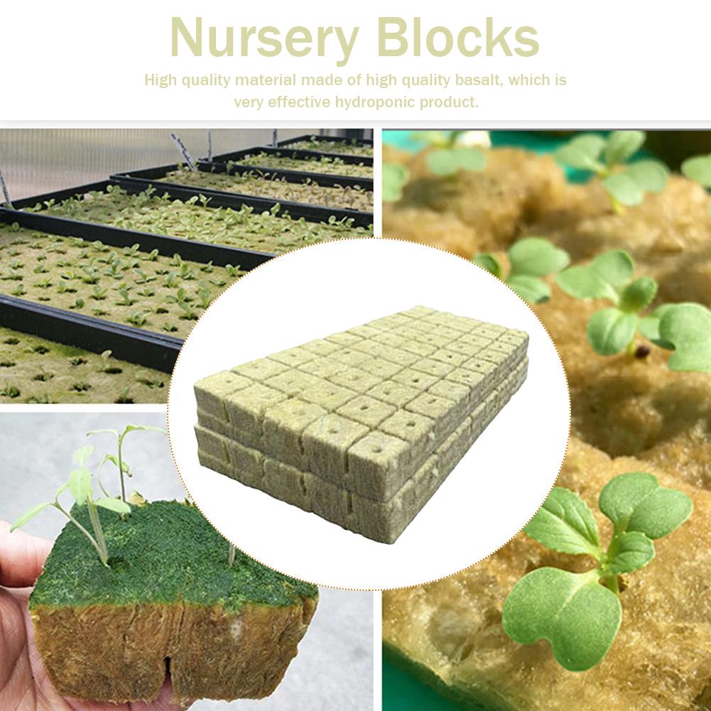 100pcs Hydroponics Seed Seedling Grow Block Multipurpose Ventilative Starter Plugs Strong Water Absorption for Plant Propagation