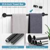 5 Pieces Black Towel Bar Set Stainless Steel Rustproof Bath Towel Holder Easy Installation Bathroom Hardware Set Hotel