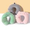 Cartoon U-Shaped Pillow Memory Foam Pillow Core Neck-Protecting Pillow for Airplane Car Travel Portable Office U-Shaped Pillow