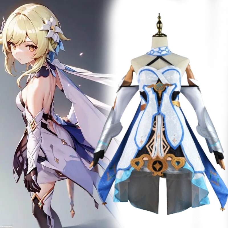 Genshin Lumine Impact Cosplay Costume Set Cartoon Game Virtual Cute Characters